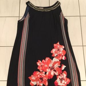 Dressbarn summer dress with beaded neckline